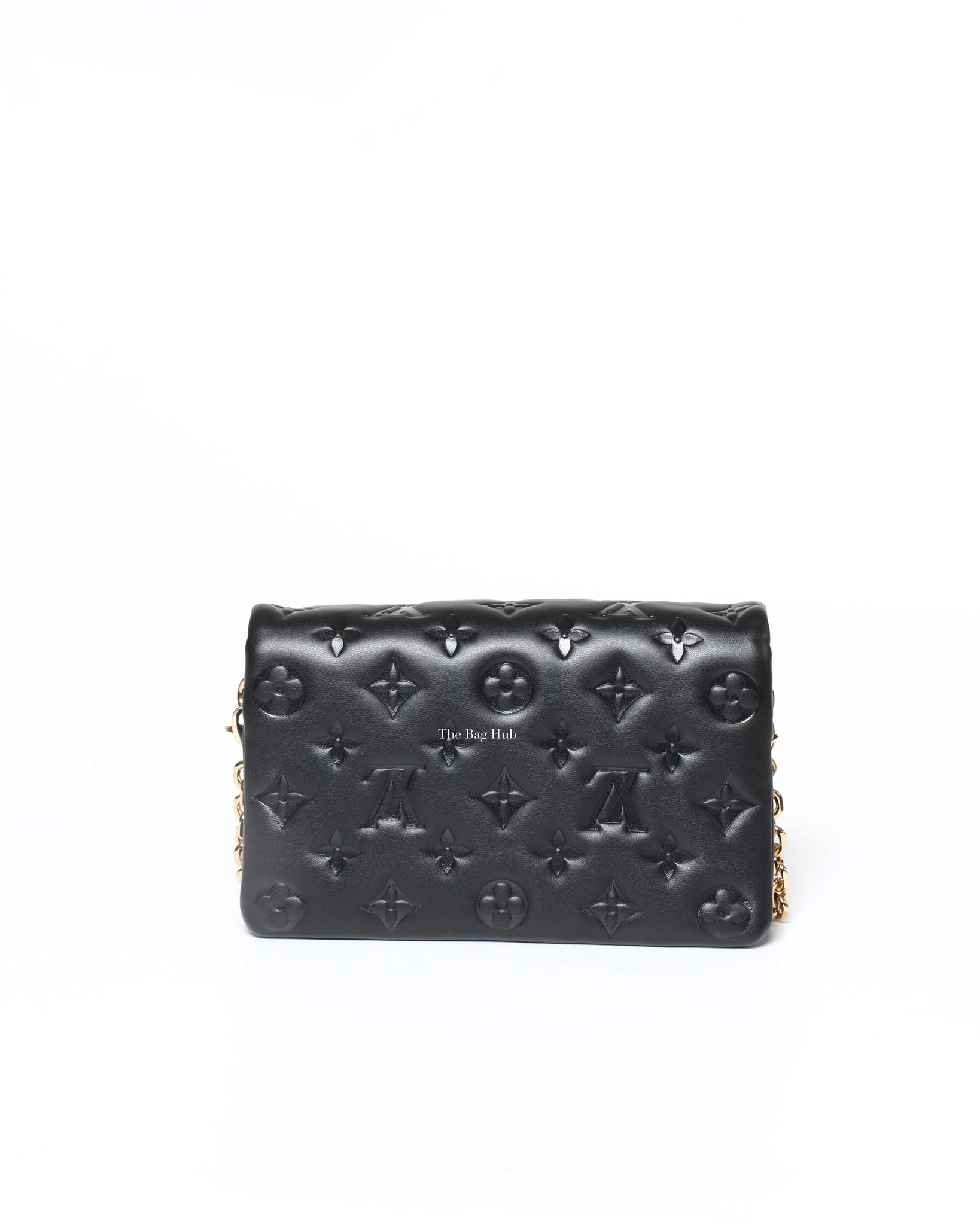 Louis Vuitton Black Monogram Embossed Lambskin Pochette Coussin ○ Labellov  ○ Buy and Sell Authentic Luxury