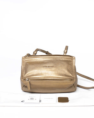 Givenchy Gold Leather Mini Pandora Bag