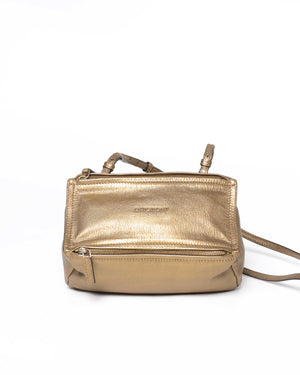 Givenchy Gold Leather Mini Pandora Bag
