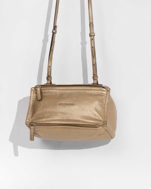 Givenchy Gold Leather Mini Pandora Bag
