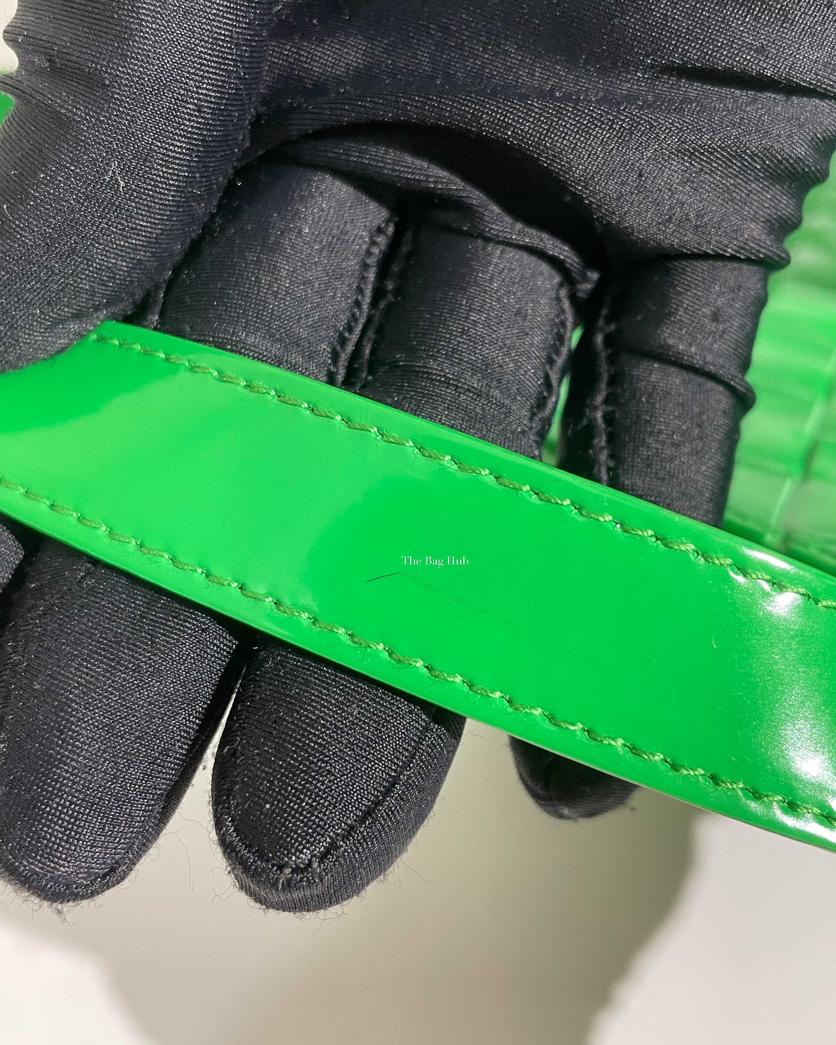 Bottega Veneta Grass Green Patent Leather Intrecciato Small Flap Shoulder Bag-13