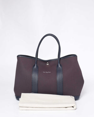 Hermes Cassis/Bleu Nuit Canvas Garden Party 36-13