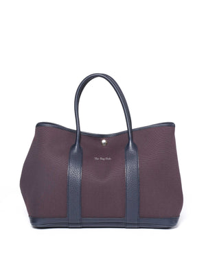 Hermes Cassis/Bleu Nuit Canvas Garden Party 36-3