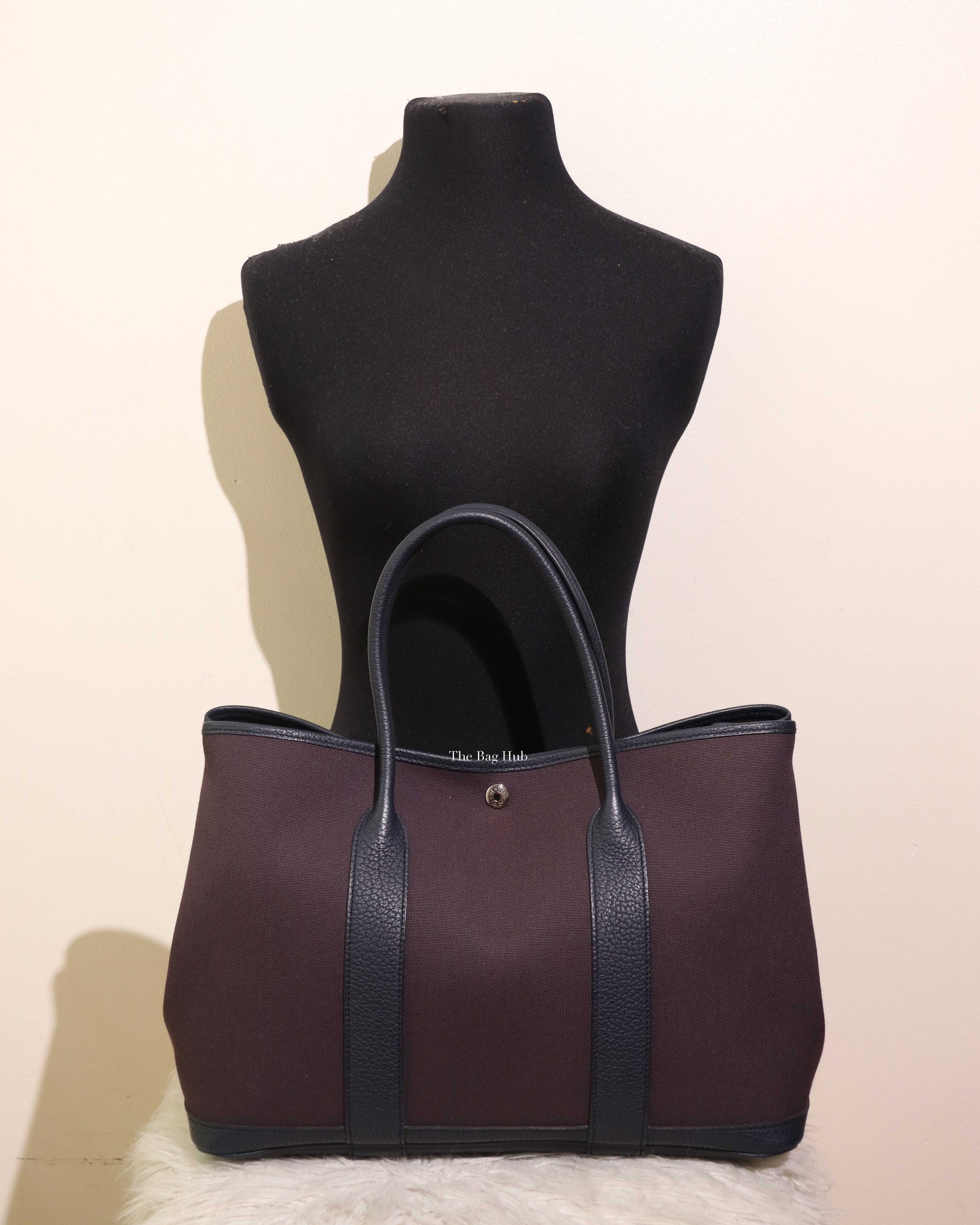 Hermes Cassis/Bleu Nuit Canvas Garden Party 36-12