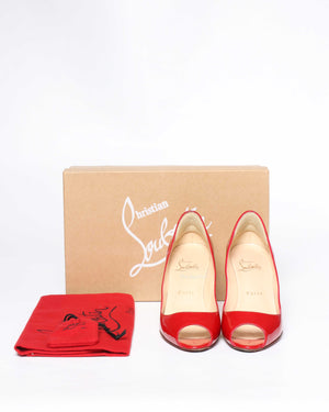 Christian Louboutin Coquelicot Patent Leather You You Peep Toe Pumps 85 Size 36-9