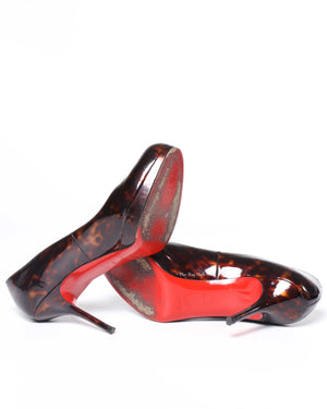 Christian Louboutin Tartaruga Patent Calf Prorata Pumps 90 Size 36-7
