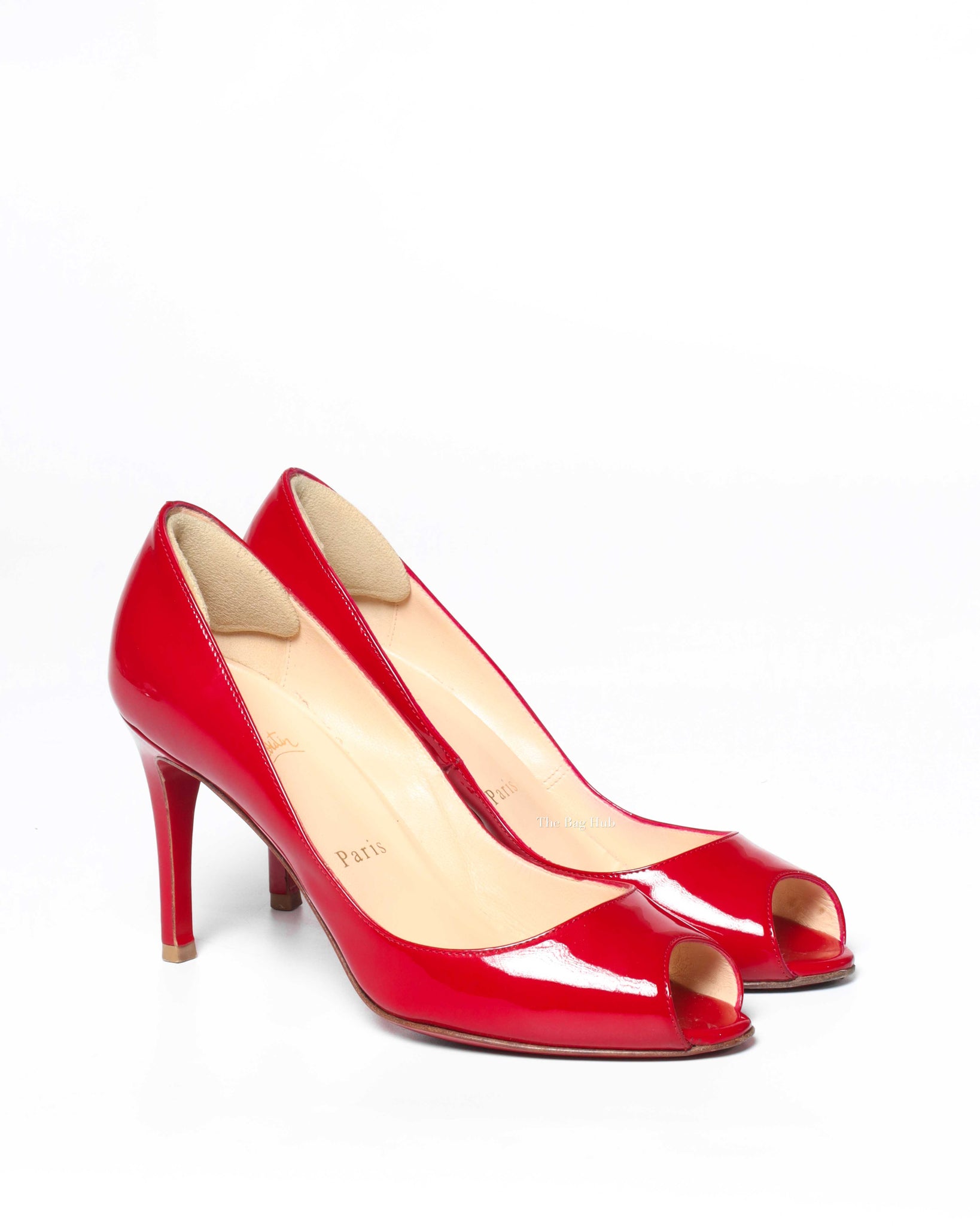 Christian Louboutin Coquelicot Patent Leather You You Peep Toe Pumps 85 Size 36-2