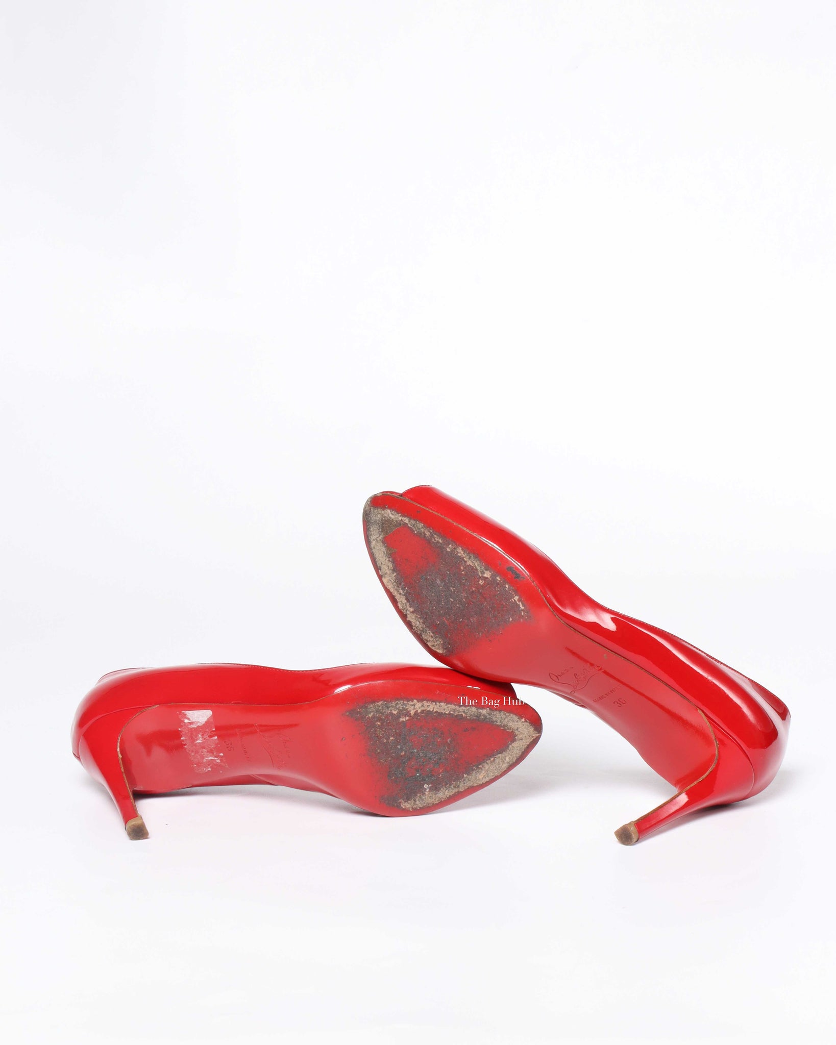 Christian Louboutin Coquelicot Patent Leather You You Peep Toe Pumps 85 Size 36-7
