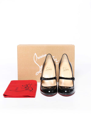Christian Louboutin Black Patent Charleen 100 Pumps Size 36-9