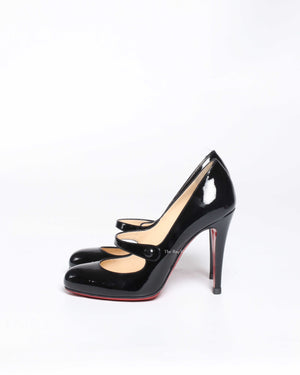 Christian Louboutin Black Patent Charleen 100 Pumps Size 36-5