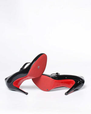 Christian Louboutin Black Patent Charleen 100 Pumps Size 36-7