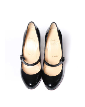 Christian Louboutin Black Patent Charleen 100 Pumps Size 36-8