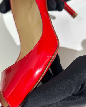 Christian Louboutin Coquelicot Patent Leather You You Peep Toe Pumps 85 Size 36-12