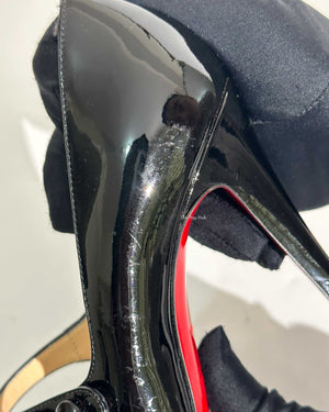 Christian Louboutin Black Patent Charleen 100 Pumps Size 36-14