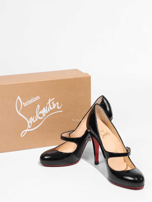 Christian Louboutin Black Patent Charleen 100 Pumps Size 36-1
