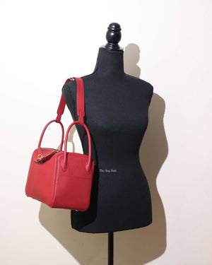 Hermes Rouge Casaque Taurillon Clemence Lindy 26-11