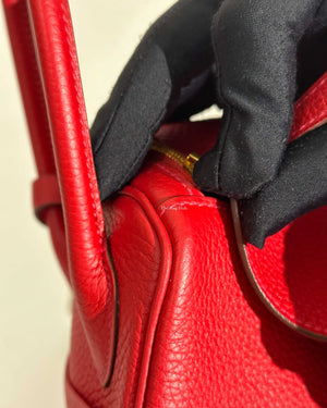 Hermes Rouge Casaque Taurillon Clemence Lindy 26-15