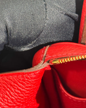 Hermes Rouge Casaque Taurillon Clemence Lindy 26-16