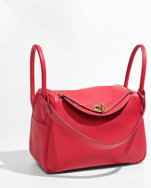 Hermes Rouge Casaque Taurillon Clemence Lindy 26-1