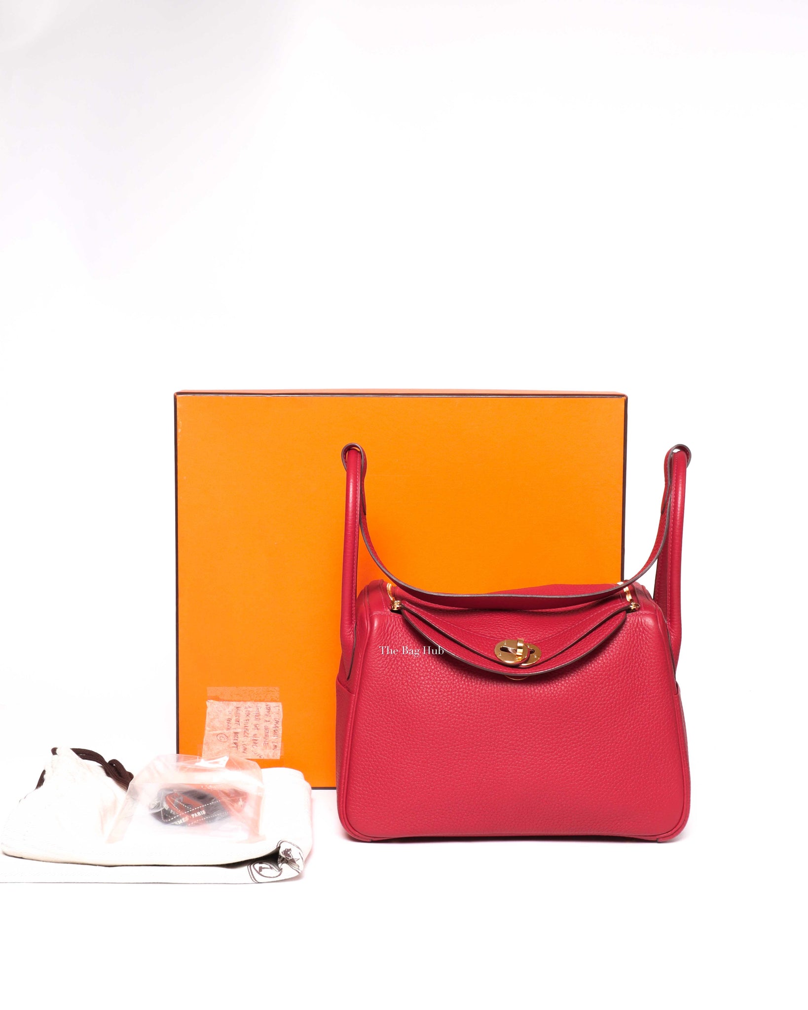 Hermes Rouge Casaque Taurillon Clemence Lindy 26-12