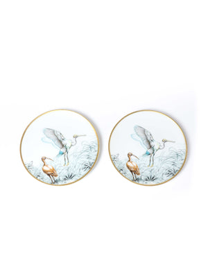 Hermes White Porcelain Carnets d'Equarteur Bread And Butter Plate 2pcs-3