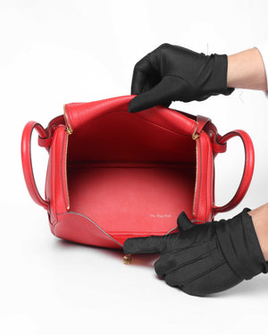Hermes Rouge Casaque Taurillon Clemence Lindy 26-10