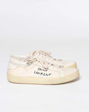 Saint Laurent White Canvas Sneakers Size 37-4