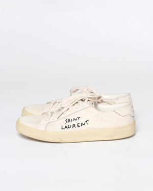 Saint Laurent White Canvas Sneakers Size 37-5