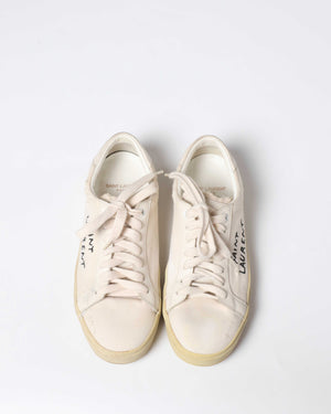 Saint Laurent White Canvas Sneakers Size 37-8