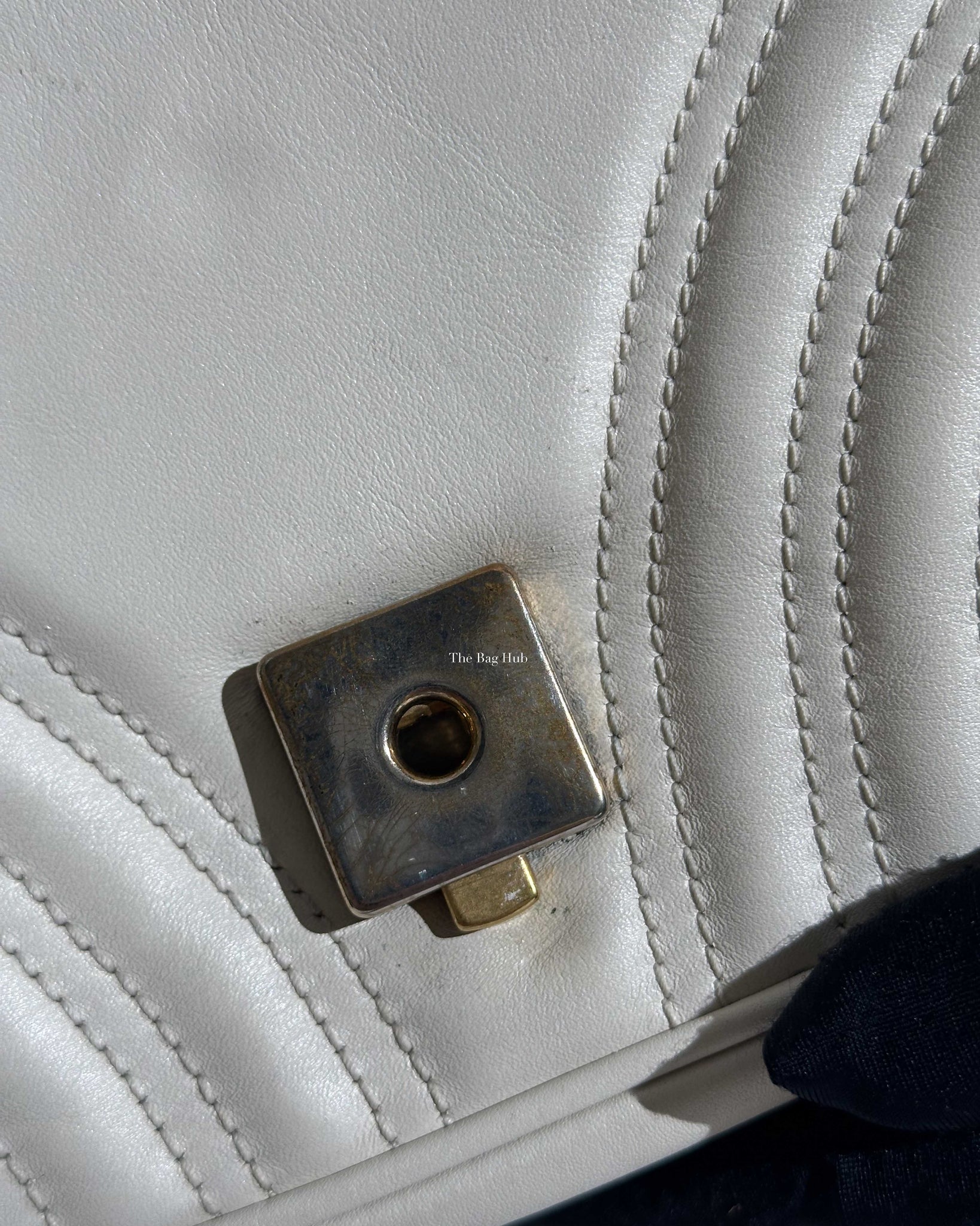 Gucci White GG Marmont Small Flap Shoulder Bag