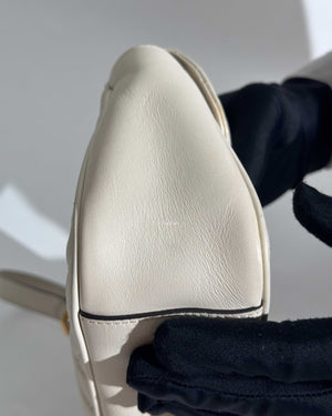Gucci White GG Marmont Small Flap Shoulder Bag