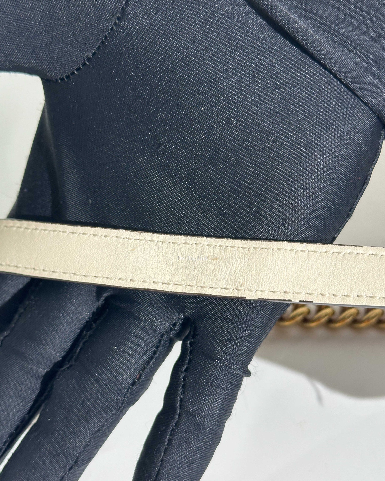 Gucci White GG Marmont Small Flap Shoulder Bag