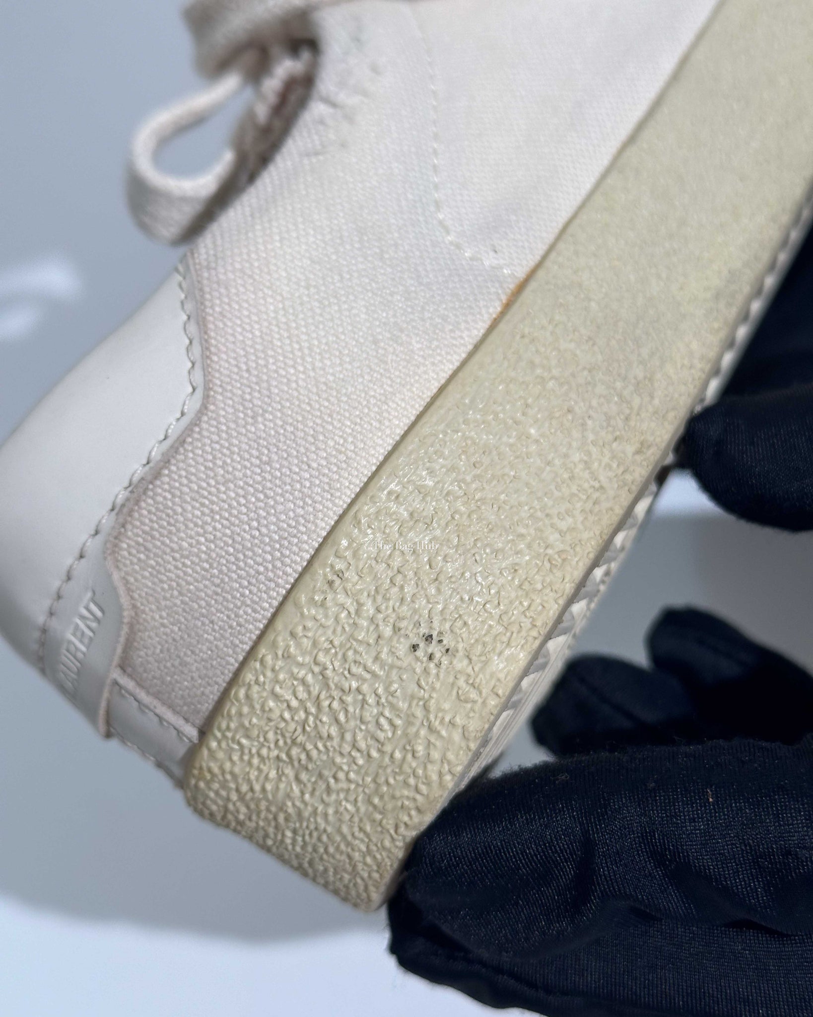 Saint Laurent White Canvas Sneakers Size 37-11