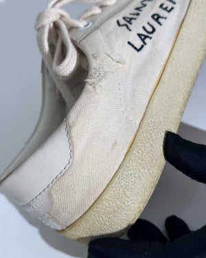 Saint Laurent White Canvas Sneakers Size 37-15