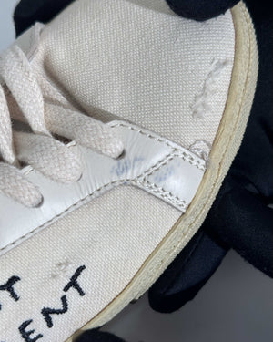 Saint Laurent White Canvas Sneakers Size 37-16