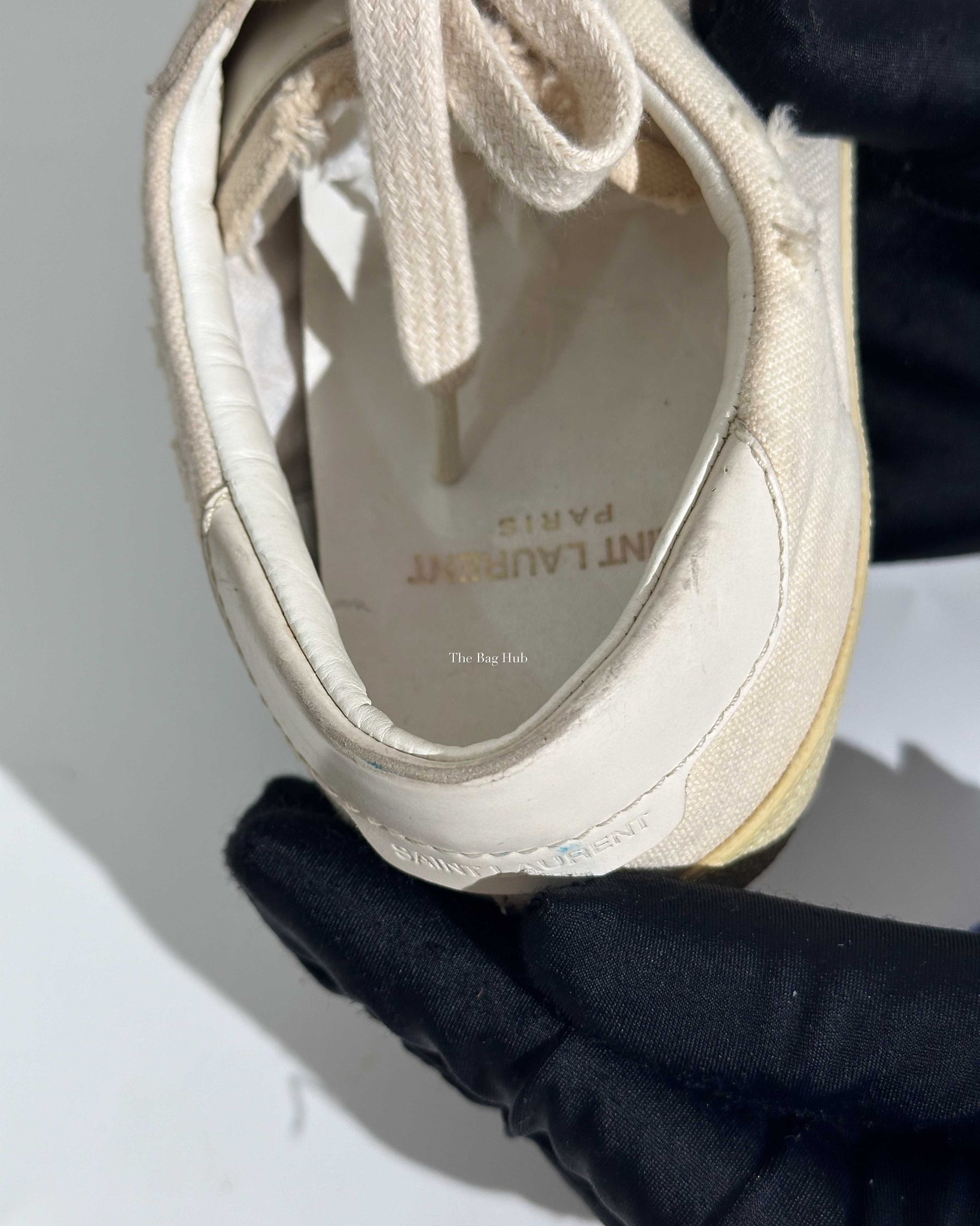 Saint Laurent White Canvas Sneakers Size 37-18