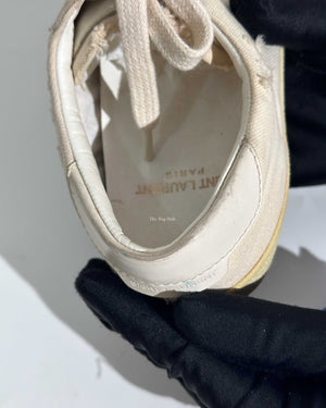 Saint Laurent White Canvas Sneakers Size 37-18
