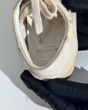 Saint Laurent White Canvas Sneakers Size 37-19