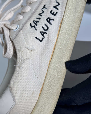 Saint Laurent White Canvas Sneakers Size 37-20