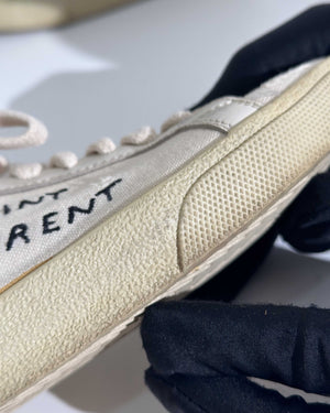 Saint Laurent White Canvas Sneakers Size 37-21