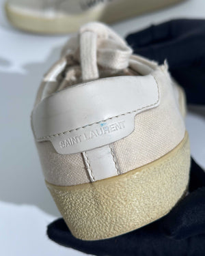 Saint Laurent White Canvas Sneakers Size 37-22