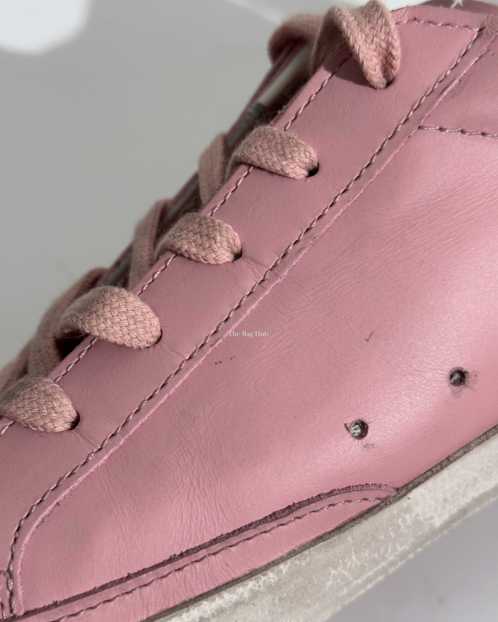 Golden Goose Antique Pink Leather w/ Glitter Heeltab Classic Superstar Sneaker Size 39-10