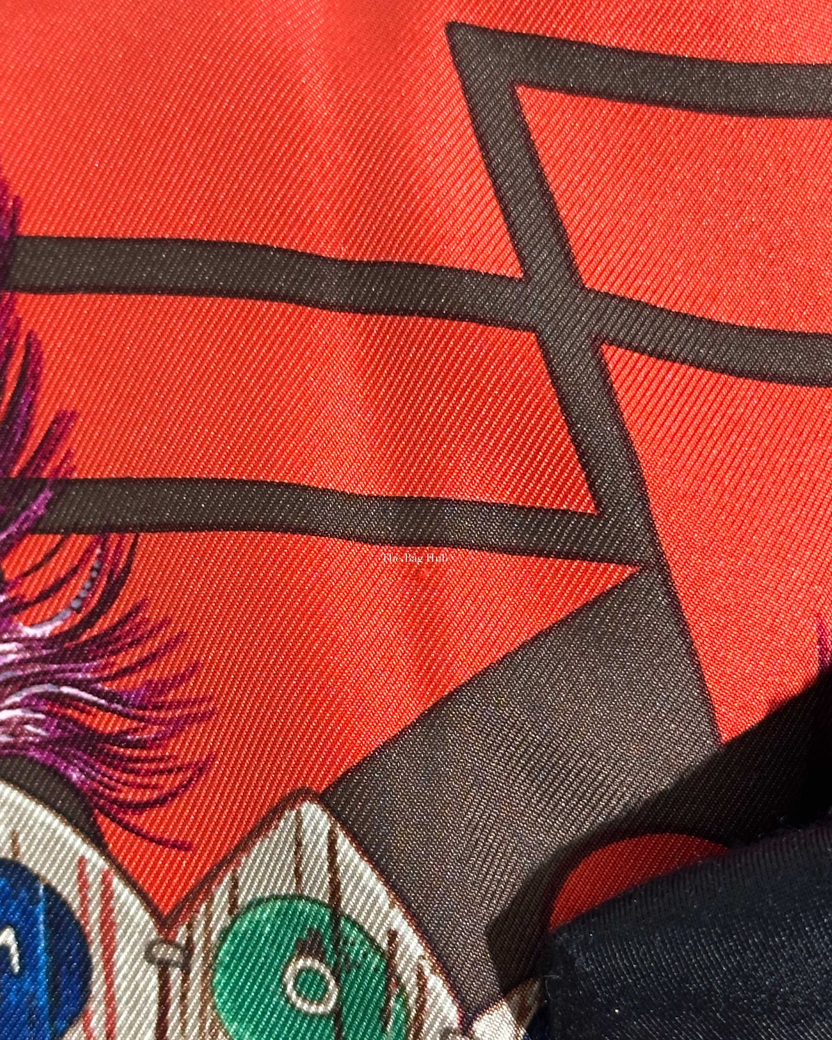 Hermes Bleu/Rouge/Prune Cosmogonie Apache Silk Scarf 90