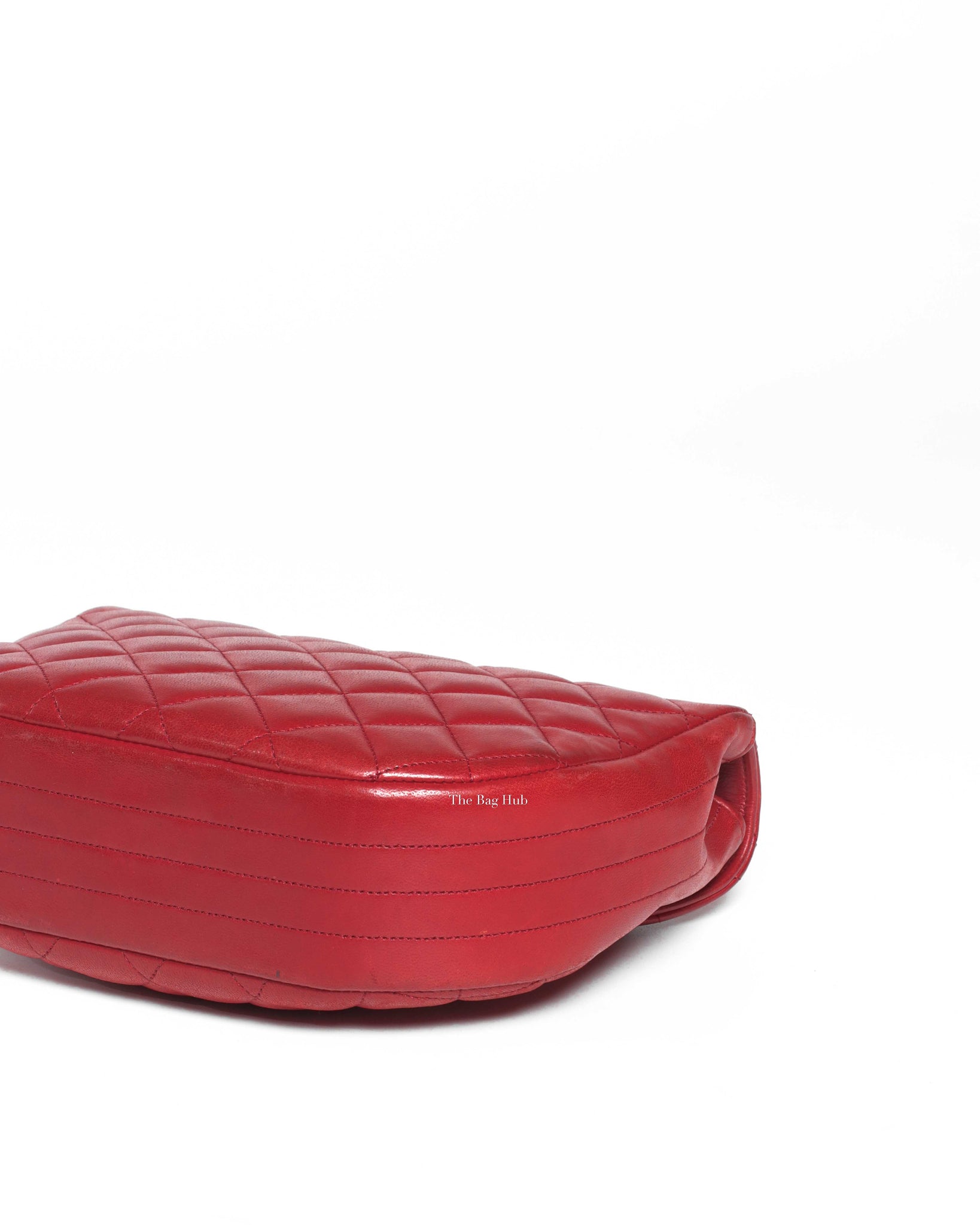Chanel Red Lambskin Round Half Moon Vintage Sling Bag GHW