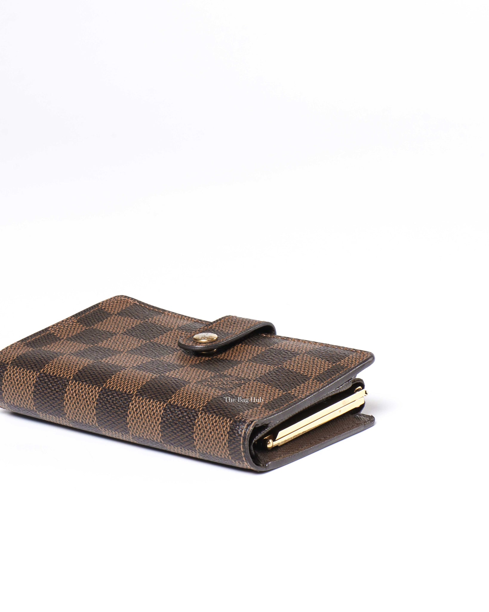 Louis Vuitton Damier Ebene French Kisslock Bi-fold Wallet-8