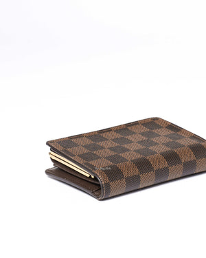 Louis Vuitton Damier Ebene French Kisslock Bi-fold Wallet-9