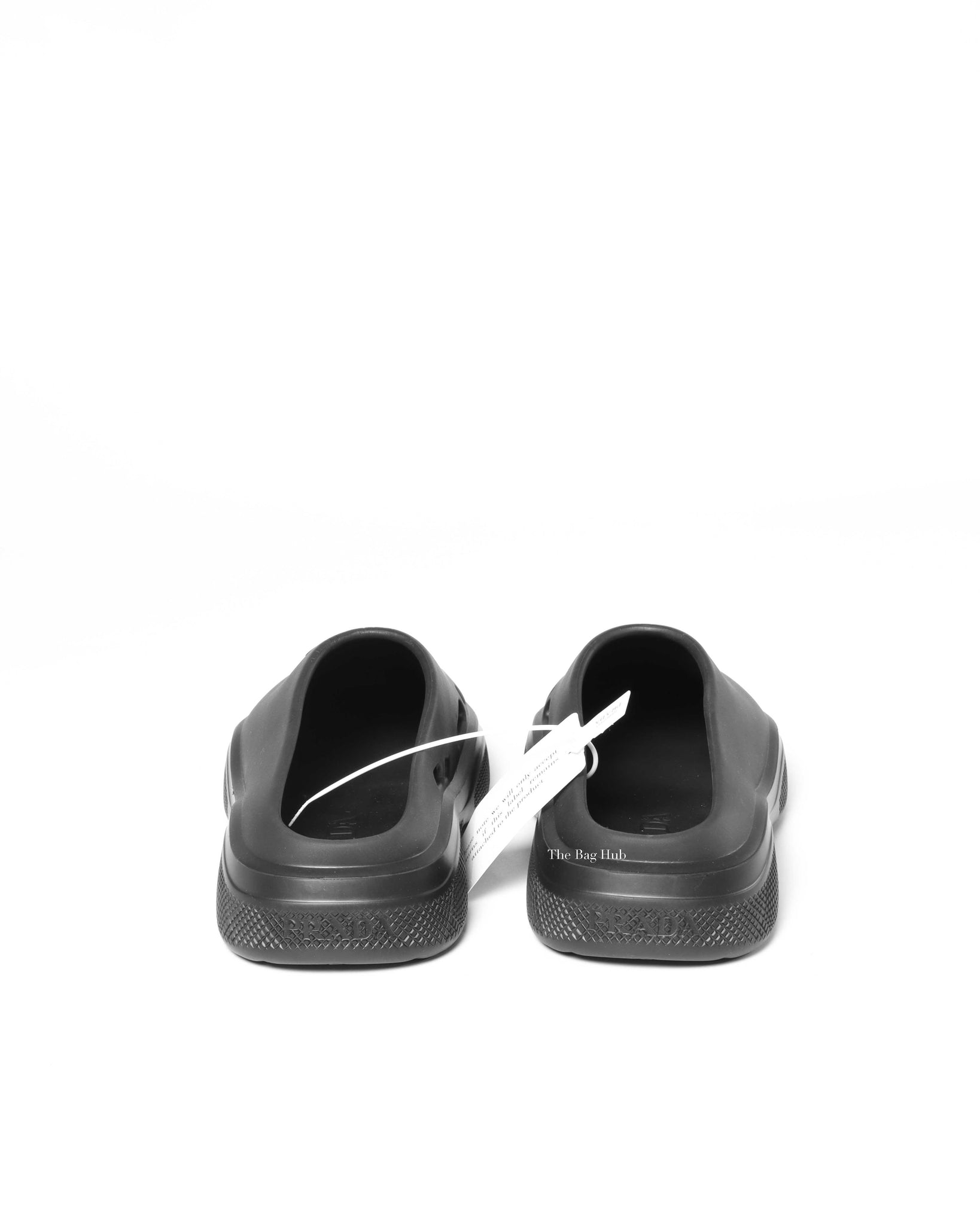 Prada Black Rubber Mellow Logo Men's Clogs Size 41-6