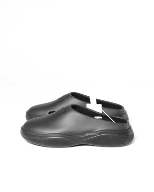 Prada Black Rubber Mellow Logo Men's Clogs Size 41-5