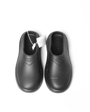 Prada Black Rubber Mellow Logo Men's Clogs Size 41-8