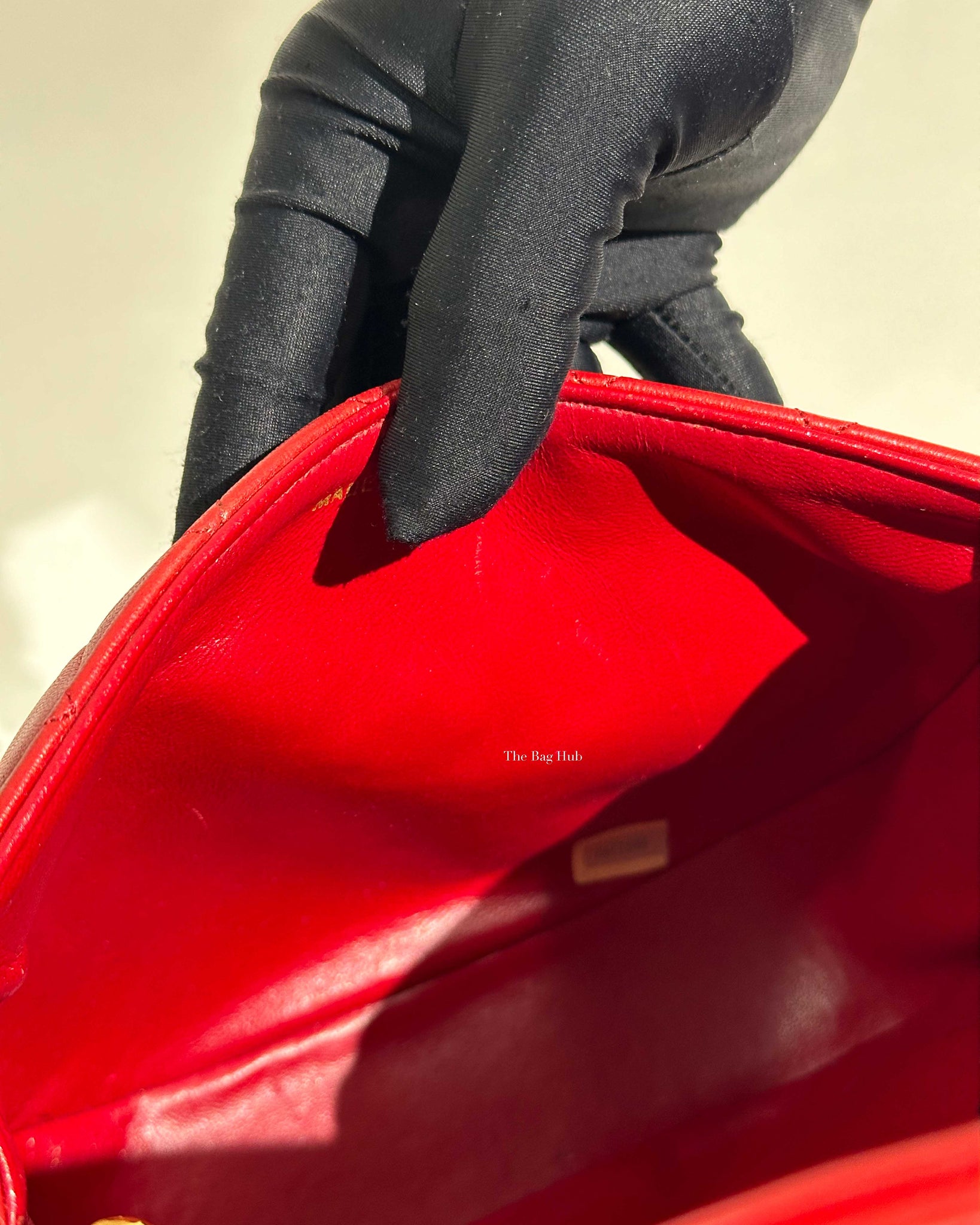Chanel Red Lambskin Round Half Moon Vintage Sling Bag GHW